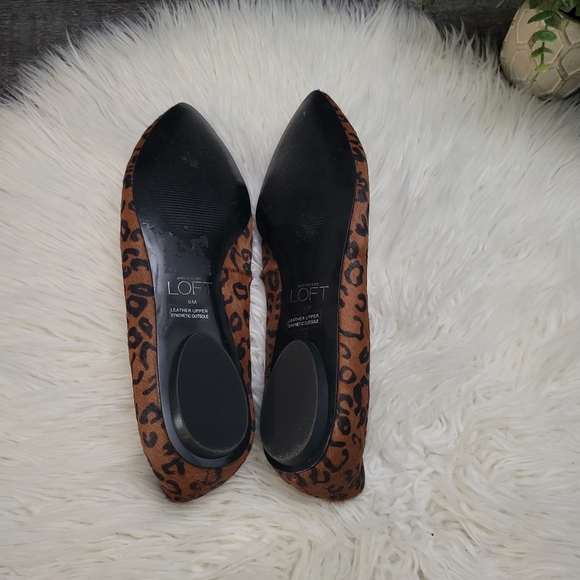 Ann Taylor Loft Point Toe Leopard Texture Print Flats Size 9 - Picture 9 of 12